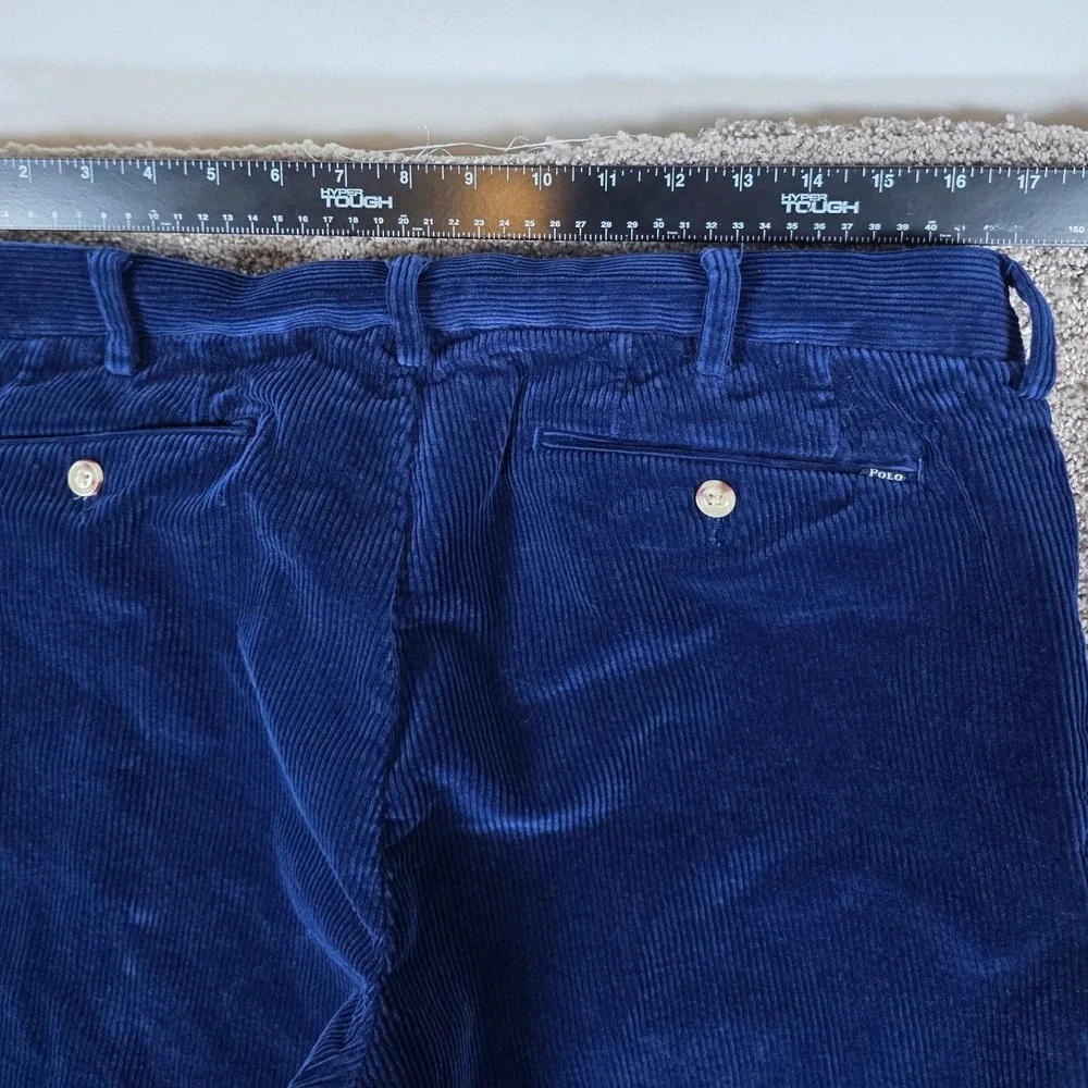 Polo Ralph Lauren Classic Fit Corduroy Pants Mens 34x32 Navy‎ Blue Stretch Chino